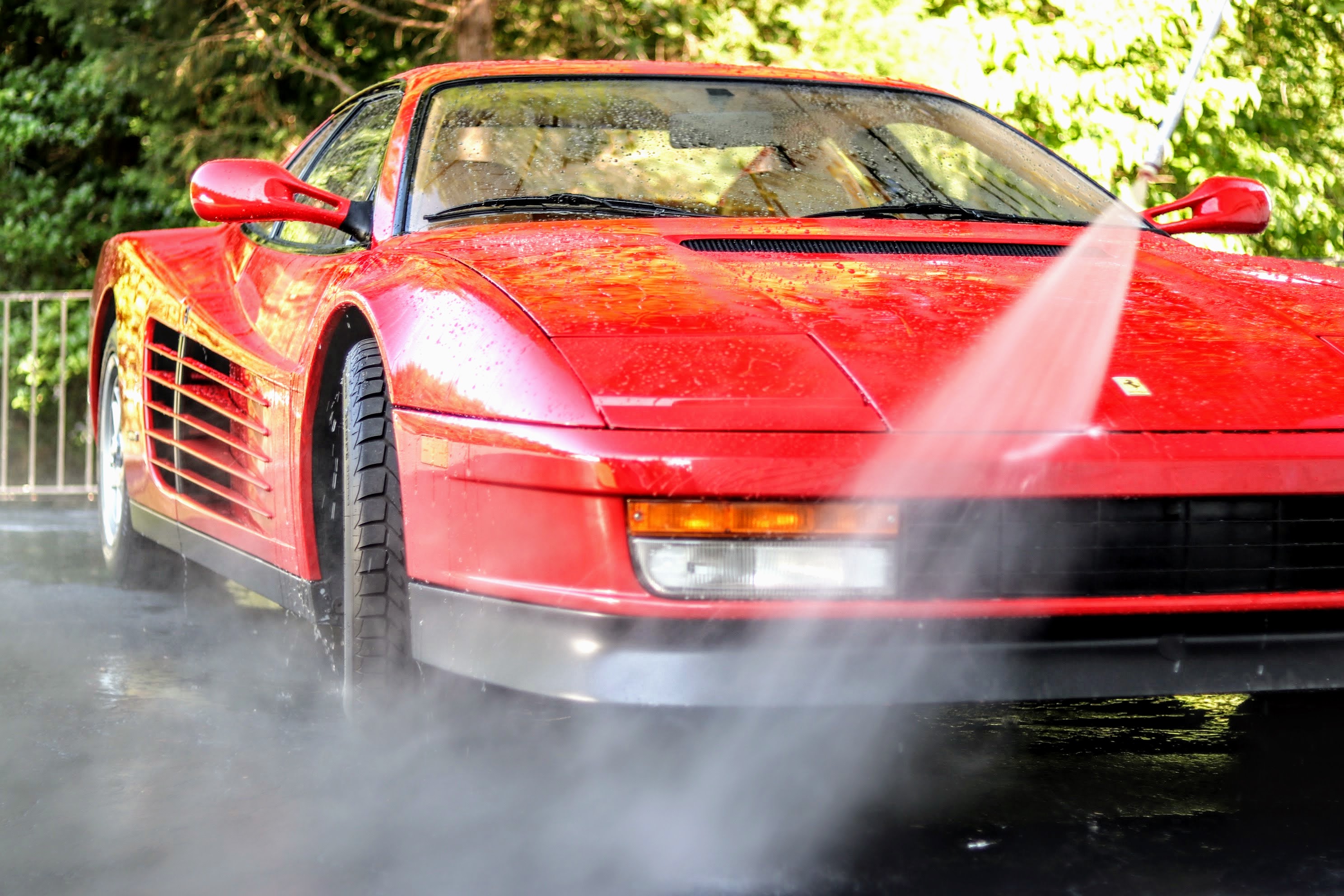 Rinsing the Ferrari Testarossa Rinsing the Ferrari Testarossa